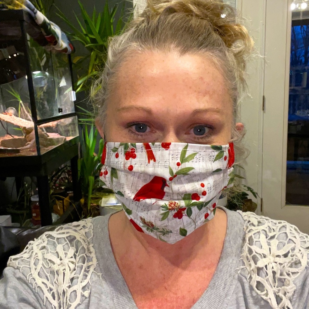 Handmade masks with‎ Cardinal print